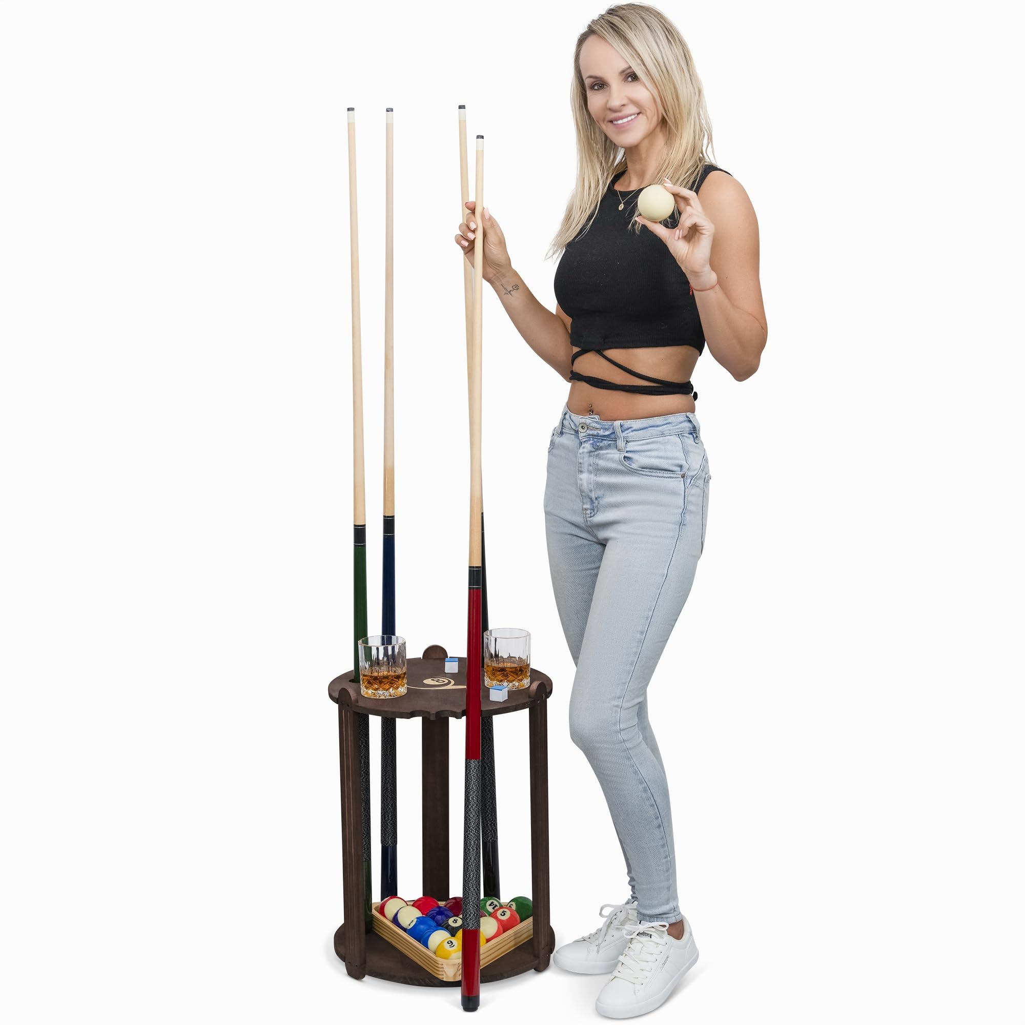 Wooden Pool Cue Holder