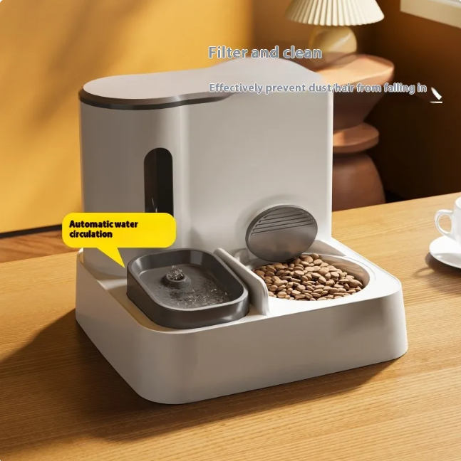 Automatic Cat Feeder & Water Dispenser with Dual Bowl
