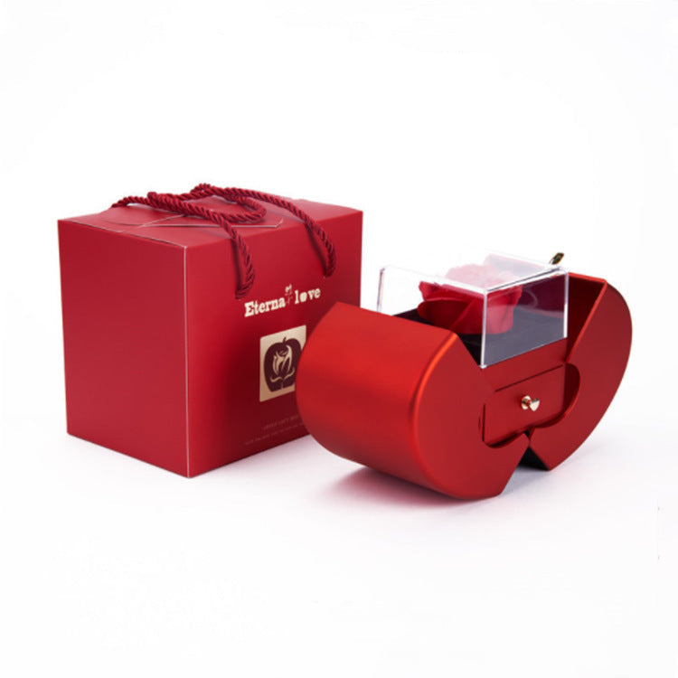 Double-Open Eternal Flower Jewelry Box for Christmas