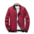 Plus Size Men's Solid Zip-Up Bomber Jacket